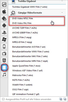 choose output format