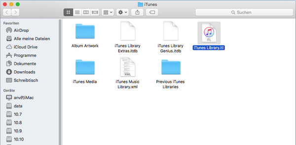 Finden Sie iTunes Mediathek